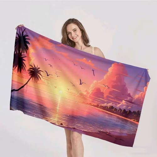 Duushuait Strandtuch XXL 60x120cm Mikrofaser Handtuch Stranddecke Sandfrei Kompaktes und Schnelltrocknendes Microfaser Handtücher Sonnenuntergang Baum Sommer Reisehandtuch Strandhandtuch Groß p-354 Duushuait Strandtuch XXL 60x120cm Mikrofaser Handtuch Stranddecke Sandfrei Kompaktes und Schnelltrocknendes Microfaser Handtücher Sonnenuntergang Baum Sommer Reisehandtuch Strandhandtuch Groß p-354 von Duushuait