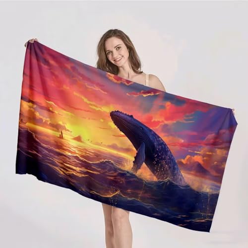 Duushuait Strandtuch XXL 60x120cm Mikrofaser Handtuch Stranddecke Sandfrei Kompaktes und Schnelltrocknendes Microfaser Handtücher Sonnenuntergang Wal Sommer Reisehandtuch Strandhandtuch Groß p-350 Duushuait Strandtuch XXL 60x120cm Mikrofaser Handtuch Stranddecke Sandfrei Kompaktes und Schnelltrocknendes Microfaser Handtücher Sonnenuntergang Wal Sommer Reisehandtuch Strandhandtuch Groß p-350 von Duushuait