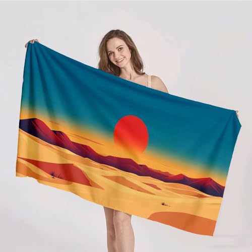 Duushuait Strandtuch XXL 60x120cm Mikrofaser Handtuch Stranddecke Sandfrei Kompaktes und Schnelltrocknendes Microfaser Handtücher Sonnenuntergang Wüste Sommer Reisehandtuch Strandhandtuch Groß p-353 Duushuait Strandtuch XXL 60x120cm Mikrofaser Handtuch Stranddecke Sandfrei Kompaktes und Schnelltrocknendes Microfaser Handtücher Sonnenuntergang Wüste Sommer Reisehandtuch Strandhandtuch Groß p-353 von Duushuait