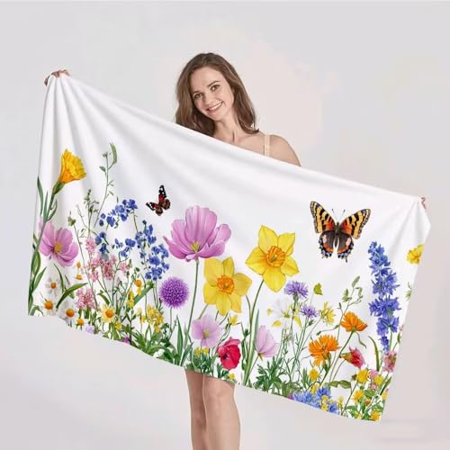 Duushuait Strandtuch XXL 90x180cm Mikrofaser Handtuch Stranddecke Sandfrei Kompaktes und Schnelltrocknendes Microfaser Handtücher Blume Schmetterling Sommer Reisehandtuch Strandhandtuch Groß p-218 Duushuait Strandtuch XXL 90x180cm Mikrofaser Handtuch Stranddecke Sandfrei Kompaktes und Schnelltrocknendes Microfaser Handtücher Blume Schmetterling Sommer Reisehandtuch Strandhandtuch Groß p-218 von Duushuait