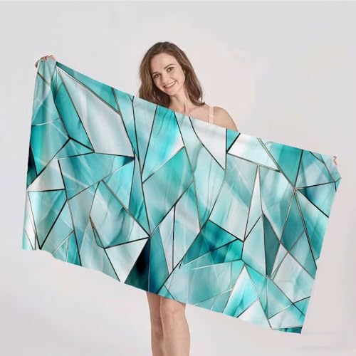 Strandtuch XXL 100x200cm Mikrofaser Handtuch Stranddecke Sandfrei Kompaktes und Schnelltrocknendes Microfaser Handtücher Blau Geometrie Sommer Reisehandtuch Strandhandtuch Groß für den Strand p-318 Strandtuch XXL 100x200cm Mikrofaser Handtuch Stranddecke Sandfrei Kompaktes und Schnelltrocknendes Microfaser Handtücher Blau Geometrie Sommer Reisehandtuch Strandhandtuch Groß für den Strand p-318 von Duushuait