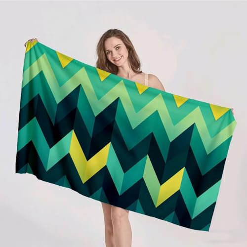 Strandtuch XXL 100x200cm Mikrofaser Handtuch Stranddecke Sandfrei Kompaktes und Schnelltrocknendes Microfaser Handtücher Grün Geometrie Sommer Reisehandtuch Strandhandtuch Groß für den Strand p-359 Strandtuch XXL 100x200cm Mikrofaser Handtuch Stranddecke Sandfrei Kompaktes und Schnelltrocknendes Microfaser Handtücher Grün Geometrie Sommer Reisehandtuch Strandhandtuch Groß für den Strand p-359 von Duushuait