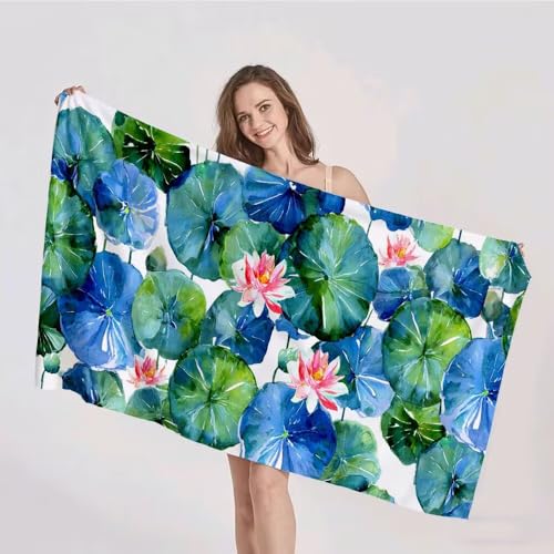 Strandtuch XXL 100x200cm Mikrofaser Handtuch Stranddecke Sandfrei Kompaktes und Schnelltrocknendes Microfaser Handtücher Lotus Blatt Sommer Reisehandtuch Strandhandtuch Groß für den Strand p-344 Strandtuch XXL 100x200cm Mikrofaser Handtuch Stranddecke Sandfrei Kompaktes und Schnelltrocknendes Microfaser Handtücher Lotus Blatt Sommer Reisehandtuch Strandhandtuch Groß für den Strand p-344 von Duushuait