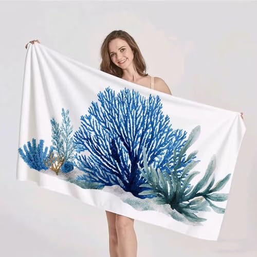Strandtuch XXL 60x120cm Mikrofaser Handtuch Stranddecke Sandfrei Kompaktes und Schnelltrocknendes Microfaser Handtücher Blau Koralle Sommer Reisehandtuch Strandhandtuch Groß für den Strand p-328 Strandtuch XXL 60x120cm Mikrofaser Handtuch Stranddecke Sandfrei Kompaktes und Schnelltrocknendes Microfaser Handtücher Blau Koralle Sommer Reisehandtuch Strandhandtuch Groß für den Strand p-328 von Duushuait