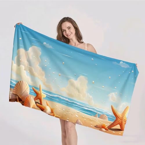 Strandtuch XXL 60x120cm Mikrofaser Handtuch Stranddecke Sandfrei Kompaktes und Schnelltrocknendes Microfaser Handtücher Blau Seestern Sommer Reisehandtuch Strandhandtuch Groß für den Strand p-311 Strandtuch XXL 60x120cm Mikrofaser Handtuch Stranddecke Sandfrei Kompaktes und Schnelltrocknendes Microfaser Handtücher Blau Seestern Sommer Reisehandtuch Strandhandtuch Groß für den Strand p-311 von Duushuait