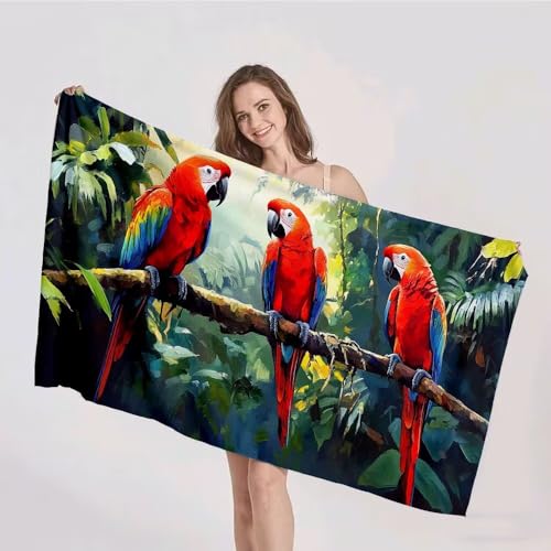 Strandtuch XXL 60x120cm Mikrofaser Handtuch Stranddecke Sandfrei Kompaktes und Schnelltrocknendes Microfaser Handtücher Rot Papagei Sommer Reisehandtuch Strandhandtuch Groß für den Strand p-202 Strandtuch XXL 60x120cm Mikrofaser Handtuch Stranddecke Sandfrei Kompaktes und Schnelltrocknendes Microfaser Handtücher Rot Papagei Sommer Reisehandtuch Strandhandtuch Groß für den Strand p-202 von Duushuait