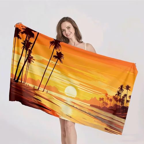 Strandtuch XXL 60x120cm Mikrofaser Handtuch Stranddecke Sandfrei Kompaktes und Schnelltrocknendes Microfaser Handtücher Sonnenuntergang orange Farbe Sommer Reisehandtuch Strandhandtuch Groß p-346 Strandtuch XXL 60x120cm Mikrofaser Handtuch Stranddecke Sandfrei Kompaktes und Schnelltrocknendes Microfaser Handtücher Sonnenuntergang orange Farbe Sommer Reisehandtuch Strandhandtuch Groß p-346 von Duushuait