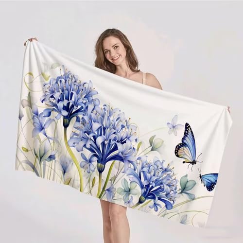 Strandtuch XXL 75x150cm Mikrofaser Handtuch Stranddecke Sandfrei Kompaktes und Schnelltrocknendes Microfaser Handtücher Blau Blume Sommer Reisehandtuch Strandhandtuch Groß für den Strand p-314 Strandtuch XXL 75x150cm Mikrofaser Handtuch Stranddecke Sandfrei Kompaktes und Schnelltrocknendes Microfaser Handtücher Blau Blume Sommer Reisehandtuch Strandhandtuch Groß für den Strand p-314 von Duushuait