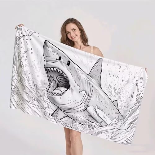 Strandtuch XXL 75x150cm Mikrofaser Handtuch Stranddecke Sandfrei Kompaktes und Schnelltrocknendes Microfaser Handtücher Comics Hai Sommer Reisehandtuch Strandhandtuch Groß für den Strand p-369 Strandtuch XXL 75x150cm Mikrofaser Handtuch Stranddecke Sandfrei Kompaktes und Schnelltrocknendes Microfaser Handtücher Comics Hai Sommer Reisehandtuch Strandhandtuch Groß für den Strand p-369 von Duushuait