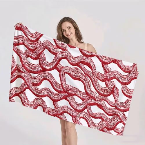 Strandtuch XXL 75x150cm Mikrofaser Handtuch Stranddecke Sandfrei Kompaktes und Schnelltrocknendes Microfaser Handtücher Rot Welle Sommer Reisehandtuch Strandhandtuch Groß für den Strand, Outdoor p-178 Strandtuch XXL 75x150cm Mikrofaser Handtuch Stranddecke Sandfrei Kompaktes und Schnelltrocknendes Microfaser Handtücher Rot Welle Sommer Reisehandtuch Strandhandtuch Groß für den Strand, Outdoor p-178 von Duushuait