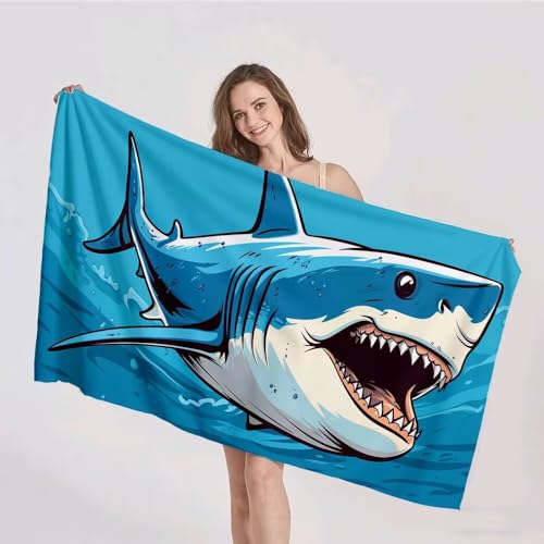 Strandtuch XXL 90x180cm Mikrofaser Handtuch Stranddecke Sandfrei Kompaktes und Schnelltrocknendes Microfaser Handtücher Blau Hai Sommer Reisehandtuch Strandhandtuch Groß für den Strand, Outdoor p-327 Strandtuch XXL 90x180cm Mikrofaser Handtuch Stranddecke Sandfrei Kompaktes und Schnelltrocknendes Microfaser Handtücher Blau Hai Sommer Reisehandtuch Strandhandtuch Groß für den Strand, Outdoor p-327 von Duushuait