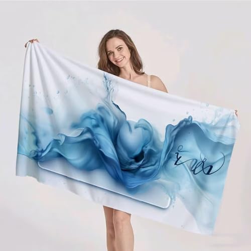 Strandtuch XXL 90x180cm Mikrofaser Handtuch Stranddecke Sandfrei Kompaktes und Schnelltrocknendes Microfaser Handtücher Blau Rauch Sommer Reisehandtuch Strandhandtuch Groß für den Strand p-338 Strandtuch XXL 90x180cm Mikrofaser Handtuch Stranddecke Sandfrei Kompaktes und Schnelltrocknendes Microfaser Handtücher Blau Rauch Sommer Reisehandtuch Strandhandtuch Groß für den Strand p-338 von Duushuait