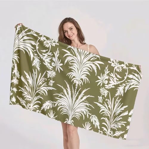 Strandtuch XXL 90x180cm Mikrofaser Handtuch Stranddecke Sandfrei Kompaktes und Schnelltrocknendes Microfaser Handtücher Grün Baum Sommer Reisehandtuch Strandhandtuch Groß für den Strand, Outdoor p-362 von Duushuait
