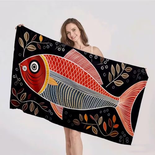 Strandtuch XXL 90x180cm Mikrofaser Handtuch Stranddecke Sandfrei Kompaktes und Schnelltrocknendes Microfaser Handtücher Nationalität Fisch Sommer Reisehandtuch Strandhandtuch Groß für den Strand p-395 Strandtuch XXL 90x180cm Mikrofaser Handtuch Stranddecke Sandfrei Kompaktes und Schnelltrocknendes Microfaser Handtücher Nationalität Fisch Sommer Reisehandtuch Strandhandtuch Groß für den Strand p-395 von Duushuait