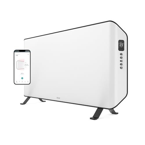 Duux Edge Smart 1000W Elektroheizung Energiesparend - Elektro Konvektor Heizung Elektrisch - Heizlüfter Badezimmer - Heizkörper mit Thermostat - Elektrische Heizgeräte für Räume bis zu 15m² - Weiß von Duux