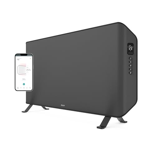 Duux Edge Smart 1500W Elektroheizung Energiesparend - Elektro Konvektor Heizung Elektrisch - Heizlüfter Badezimmer - Heizkörper mit Thermostat - Elektrische Heizgeräte für Räume bis zu 20m² - Grau von Duux