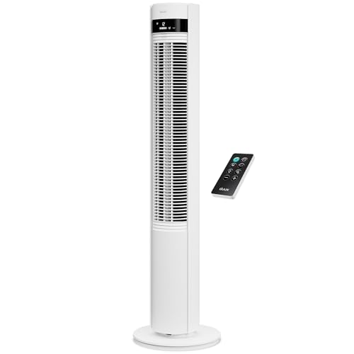 Duux Elevate Turmventilator – 12 Geschwindigkeiten, 80° Oszillation, Nur 25 dB, Ionisator, Timer (1–12h), Schlafmodus, Touch & Fernbedienung – Leiser & Smart Ventilator für Schlafzimmer/Büro - Weiß von Duux