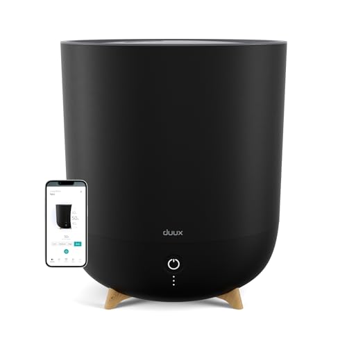 Duux Neo Ultrashall Luftbefeuchter Leise 5L - Smart Air Humidifier - Raumbefeuchter für Schlafzimmer, Kinderzimmer und Pflanzen - Schwarz von Duux