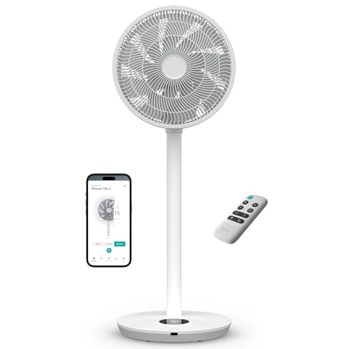 Duux Whisper Flex 2 Smart Ventilator – flüsterleise 13 dB – Nachtmodus & Timer – höhenverstellbar (54–92 cm) – energieeffizient ab 2W – App & Fernbedienung – Weiß von Duux