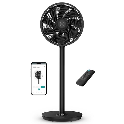 Duux Whisper Flex 2 Smart Ventilator – flüsterleise 13 dB – Nachtmodus & Timer – höhenverstellbar (54–92 cm) – energieeffizient ab 2W – App & Fernbedienung – Schwarz von Duux