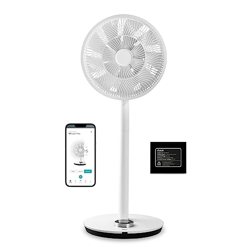Duux Whisper Flex Smart Standventilator - Steuerung per Fernbedienung & Smartphone - Höhenverstellbar 51-88cm - Leiser Ventilator mit Nachtmodus und Timer - Energieeffizient - Mit Akku Weiß von Duux