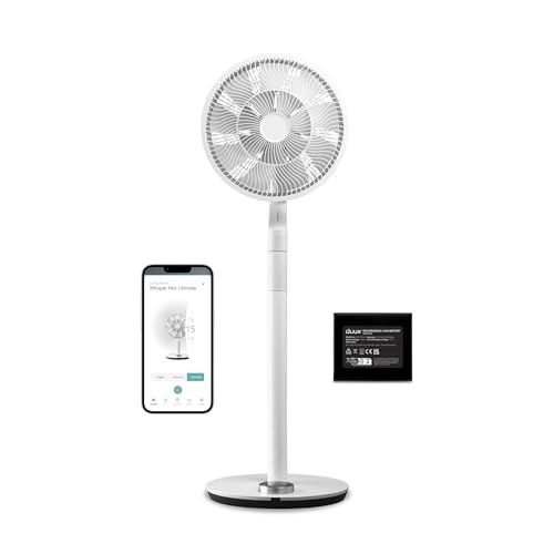 Duux Whisper Flex Ultimate Smart Standventilator Leise - Steuerung per Fernbedienung & Smartphone - Höhenverstellbar 58-103cm - Energieeffizient 3W von Duux