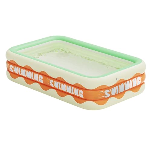 Aufblasbares Planschbecken, Tragbare Und Leichte PVC Rechteckige Aufblasbare Pools Schwimmbad, Für Sommer Familienspaß Lounge von Duvcoywae