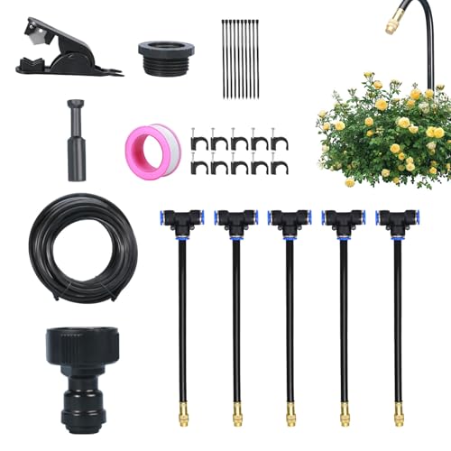 Duvcoywae Bewässerungssystem Für Garten | Gartenbewässerung Für Zuhause | Schnellkupplung 360 Grad gebogenes Werkzeug für Bauernhof Blumenbeete Gewächshaus von Duvcoywae