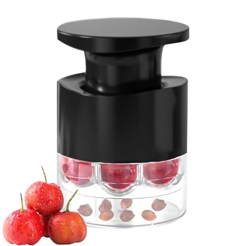 Duvcoywae Druckbetätigter Kirschkernentferner - 7 Löcher Entsteinungshelfer - Multifunktional Tragbarer Küchenhelfer Für Konfitüren Säfte Desserts Obst von Duvcoywae