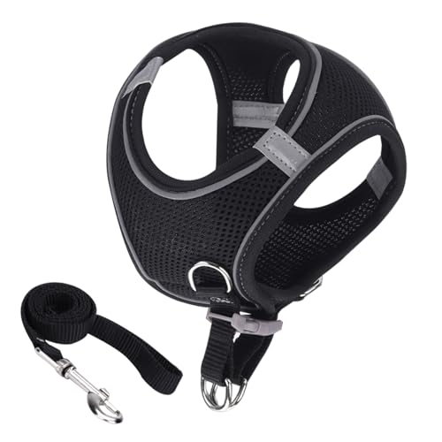 Duvcoywae Fluchtsicheres Katzen Geschirr - Weiches Reflektierendes Mesh Geschirr Und Leine,Klein Mittel Groß für Wandern Camping Training Outdoor von Duvcoywae