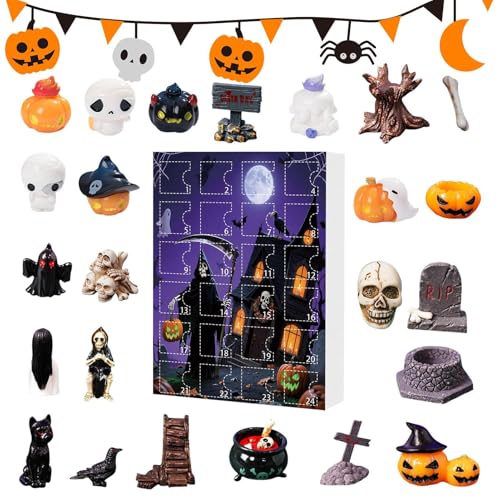 Duvcoywae Halloween Dekorations Countdown Kalender | Gruseliger Totenkopf-Adventskalender Für Halloween,Deko Zubehör Für Familie Schule Kinder Duvcoywae Halloween Dekorations Countdown Kalender | Gruseliger Totenkopf-Adventskalender Für Halloween,Deko Zubehör Für Familie Schule Kinder von Duvcoywae