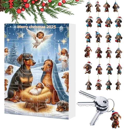Duvcoywae Hund Kalender Zum Abzählen - Adventskalender Für Hunde 2025 Mit 24 Tagen,Niedliche Deko Für Dezember Fest Wohnzimmer Kinder Feier Eingangsbereich Schlafzimmer Teenager Duvcoywae Hund Kalender Zum Abzählen - Adventskalender Für Hunde 2025 Mit 24 Tagen,Niedliche Deko Für Dezember Fest Wohnzimmer Kinder Feier Eingangsbereich Schlafzimmer Teenager von Duvcoywae