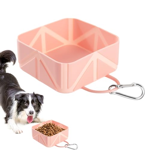 Duvcoywae Hundetrinknapf Tragbar,Faltbarer Futterbehälter | 500ml Hundenapf Trinkflasche für Welpe Katze Reisen Wandern Boot Outdoor Aktivitäten von Duvcoywae