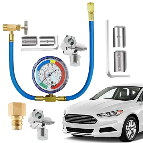 Duvcoywae Kfz Klimaanlage Nachfüllset | Auto AC Auffüllset - Schlauch Manometer Dosenanschluss Set Für Kältemittel KFZ Wartung Heimwerkergarage Duvcoywae Kfz Klimaanlage Nachfüllset | Auto AC Auffüllset - Schlauch Manometer Dosenanschluss Set Für Kältemittel KFZ Wartung Heimwerkergarage von Duvcoywae