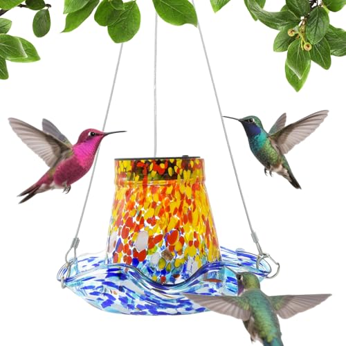 Duvcoywae Kolibri-Futterautomat | Solarenergie-Vogelfutterstation Für Draußen | Buntglas-Solardekoration Für Garten, Rasen Und Außenbereich, Terrassen-Deko Mit Solarenergie Duvcoywae Kolibri-Futterautomat | Solarenergie-Vogelfutterstation Für Draußen | Buntglas-Solardekoration Für Garten, Rasen Und Außenbereich, Terrassen-Deko Mit Solarenergie von Duvcoywae