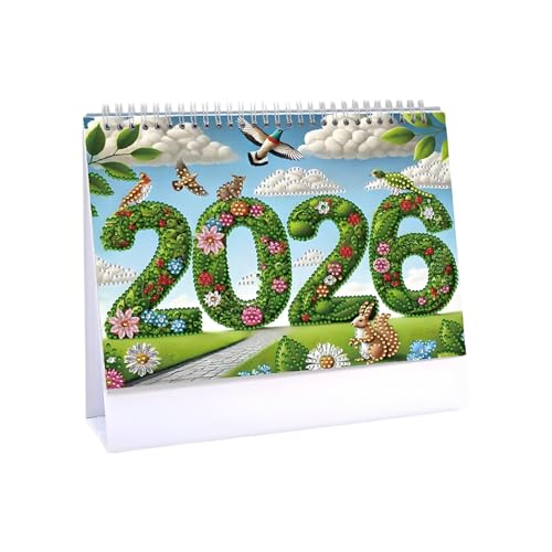 Duvcoywae Strasssteine Malen Kalender | 12-Monatiger SchreibtischKalender für Zuhause | Strassstein-Für Tägliche Aufgaben Termine Schreibtischbereich Arbeitsplatz Zuhause Schlafzimmer von Duvcoywae