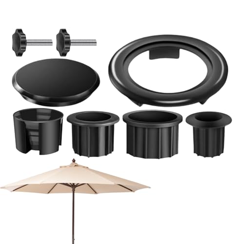 Duvcoywae Terrassen Sonnenschirm Ständer Adapter | Schirmhalter Lochstopfen Befestigungsschrauben Set - Robuste Befestigung Für Terrassen Balkone von Duvcoywae