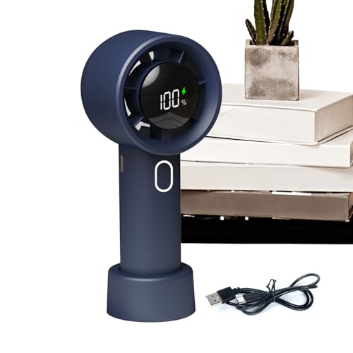 Duvcoywae Tragbare Handfächer | Tragbarer Mini Ventilator Persönliche Kühlung | Wiederaufladbar Mit Digitalanzeige Und 100 Geschwindigkeiten Für Zuhause Outdoor Camping Reisen von Duvcoywae