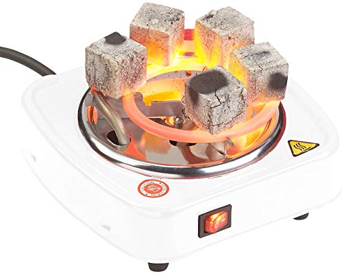 Duvence Kohlenanzünder: Elektrischer Mini-Kohle-Anzünder für Shisha, bis 7 Briketts, 500 Watt (Shisha Kohlenanzünder, Shisha Kohle Anzünder Toaster, Grillplatten) von Duvence