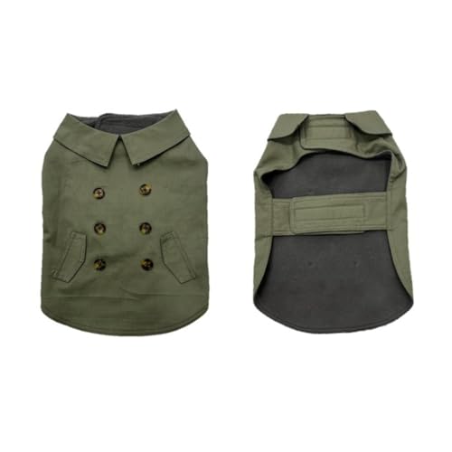 Duvo+ Hundemantel Trench Coat Grün S - 40CM von Duvo+