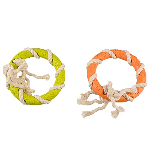 duvoplus, Eco Gummi Ring Bambus/Reis + Baumwolle, 12,5 x 12,5 x 3,2 cm, Spielzeug, Hund von duvoplus