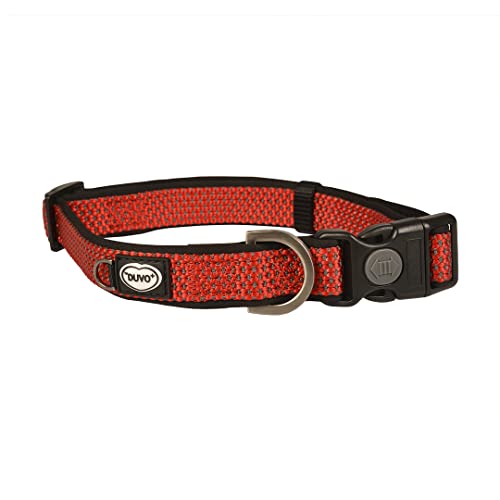 duvoplus, Ga me Explor East, bequemes und modernes Halsband, Nylon, robust und wasserdicht, 20 – 35 cm/15 mm, rot, für Hunde, Halsband, wasserdicht, langlebige Qualität von Duvoplus