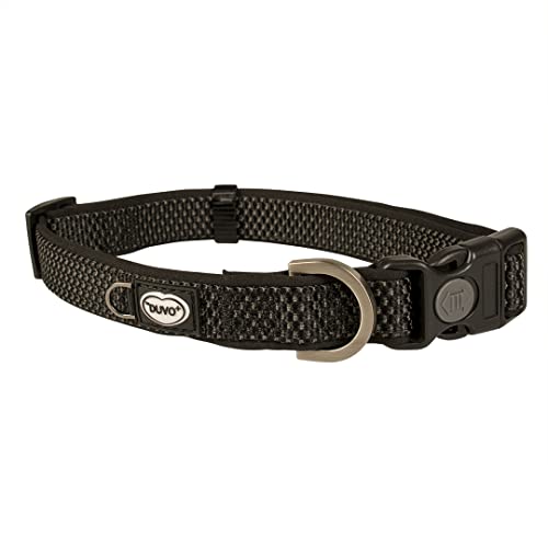 duvoplus, Ga me Explor East, bequemes und modernes Halsband, Nylon, robust und wasserdicht, 30 – 45 cm/15 mm, Schwarz, für Hunde, wasserdicht, langlebige Qualität von Duvoplus