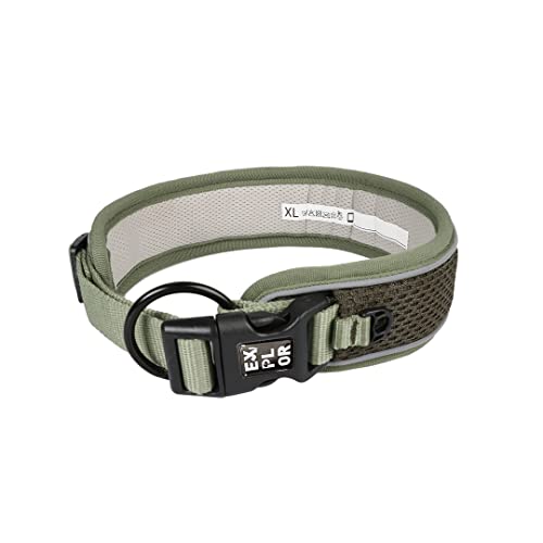 duvoplus, Halsband mit reflektierenden Nähbändern Ultimate Fit Comfy Control, Größe M – 39–44 cm Undercover Green, für Hunde, strapazierfähige und schnell trocknende Materialien von duvoplus
