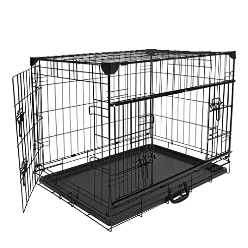 duvoplus, Käfig Eisen Ninja Edition mit Schiebetür, 56 x 33 x 41 cm, Schwarz, Transport, Schwarz, Hund von duvoplus
