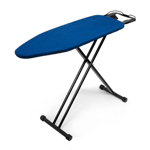 Duwee Bügelbrett mit hitzebeständigem Bezug, zusammenklappbar, höhenverstellbar, großes Bügelbrett, dicke Filzunterlage, starke Beine, schwere stabile Beine, blau, 33 x 96 cm Duwee Bügelbrett mit hitzebeständigem Bezug, zusammenklappbar, höhenverstellbar, großes Bügelbrett, dicke Filzunterlage, starke Beine, schwere stabile Beine, blau, 33 x 96 cm von Duwee