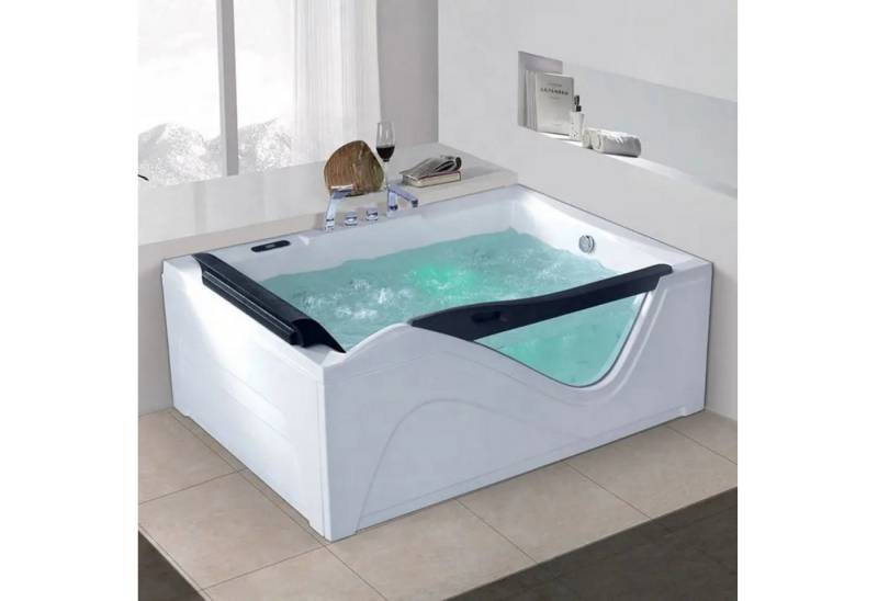 Duwilux Whirlpool-Badewanne XL Whirlpool Hampton 180x130 Badewanne Whirlwanne, (1-tlg), Farblichttherapie von Duwilux