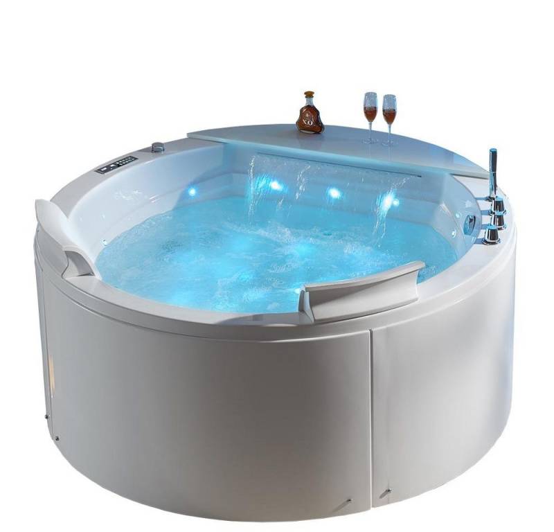 Duwilux Whirlpool-Badewanne 2 P. Whirlpool 170x170 Austin 2 Badewanne (weiß) SONDERPREIS, (1-tlg), Farblichttherapie von Duwilux