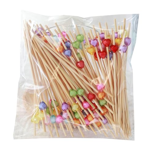 100 Stück benutzerfreundliche Bambusspieße Camping Utensilien für Cocktails Obst Dekorationen Hochzeit Partys Supplies Natürliche Bambus Obstgabeln von Duyeuau
