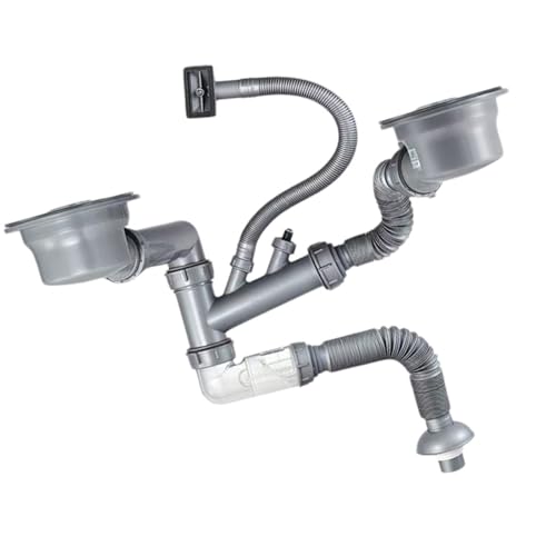 ABS Spülbecken Drainage mit Anti-Verstopfung & Widerstand für Einzel-/Doppelbecken Küchenspülen Küchenspüle Drainage Zubehör von Duyeuau